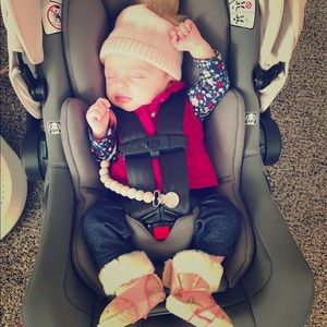 Three piece baby girl outfit from carters